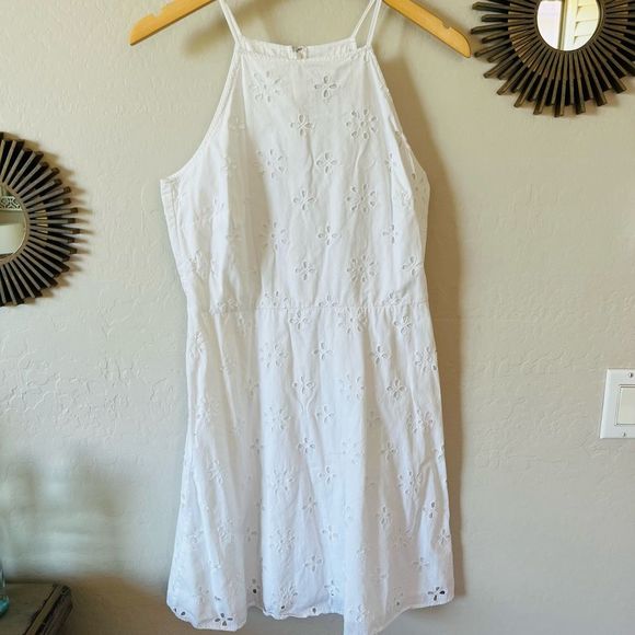 Loft dresses | Loft NWOT eyelet racerback fit flare dress lined white size 2 - Picture 3 of 9
